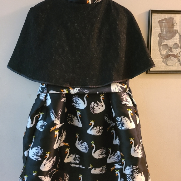 Cape Swan Black Dress - Picture 4 of 4